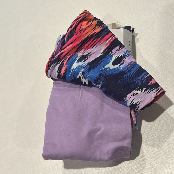 Just be Leggings Size 1X Two Pack Purple and Paintbrush super soft New - Picture 2 of 4